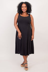 Shauna Dress, Black, Linen Bamboo