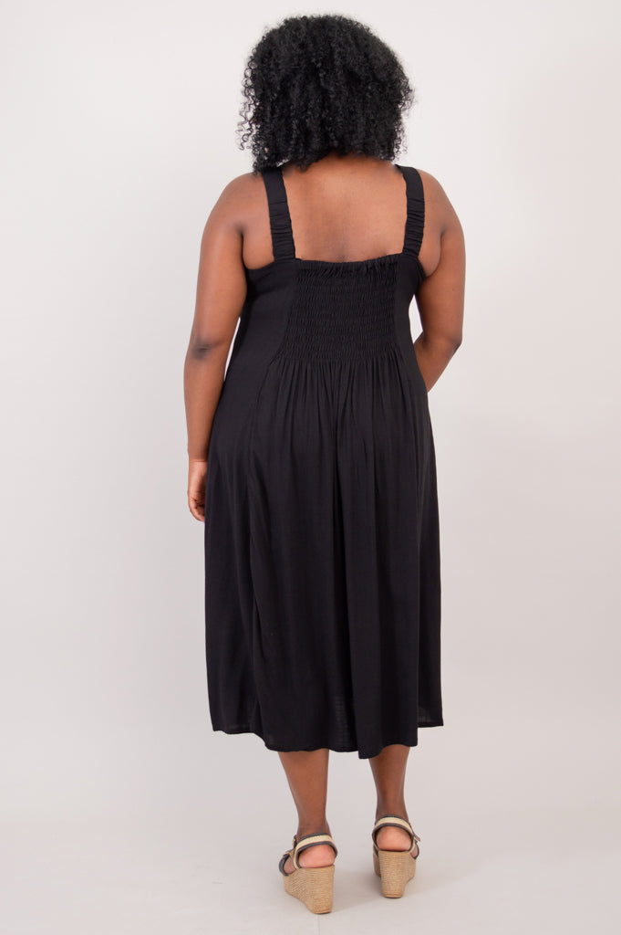 Shauna Dress, Black, Linen Bamboo