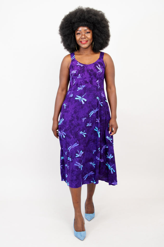 Shauna Dress, Purple Dragonfly