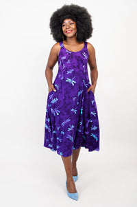 Shauna Dress, Purple Dragonfly