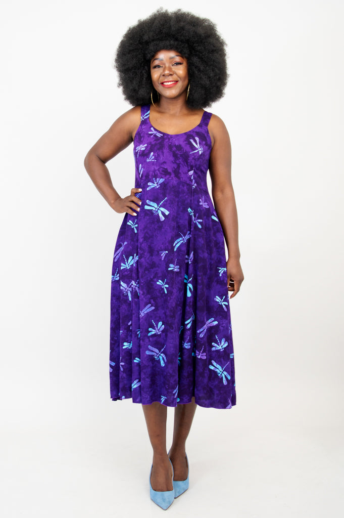 Shauna Dress, Purple Dragonfly