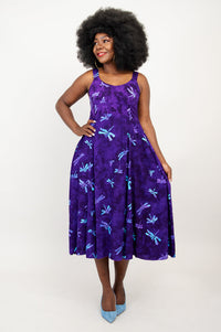 Shauna Dress, Purple Dragonfly