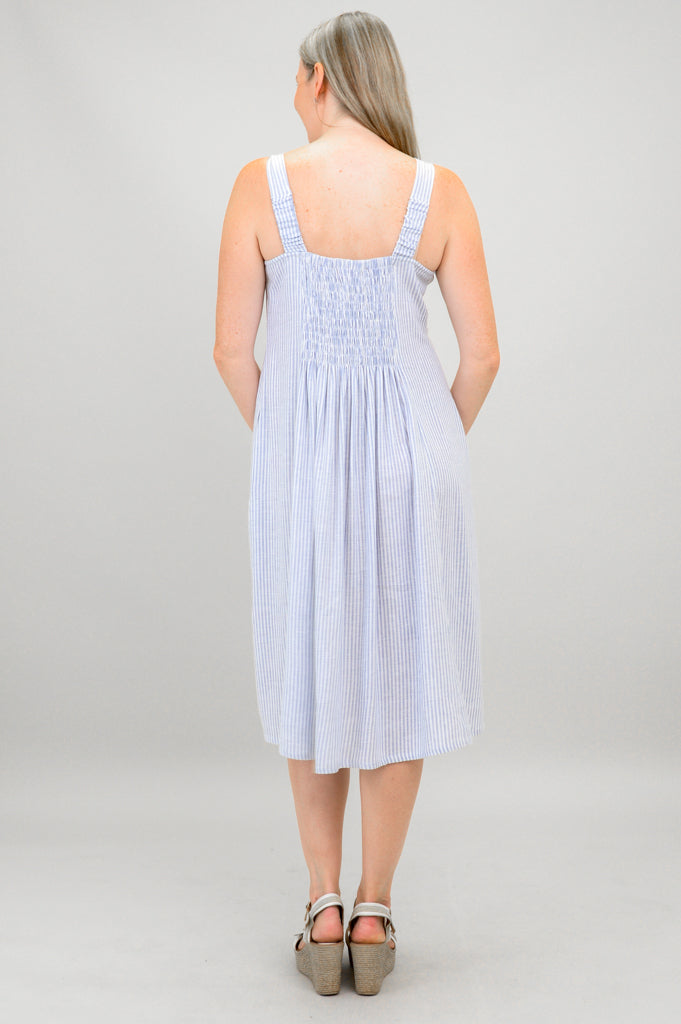 Shauna Dress, Summer Stripe, Linen Bamboo