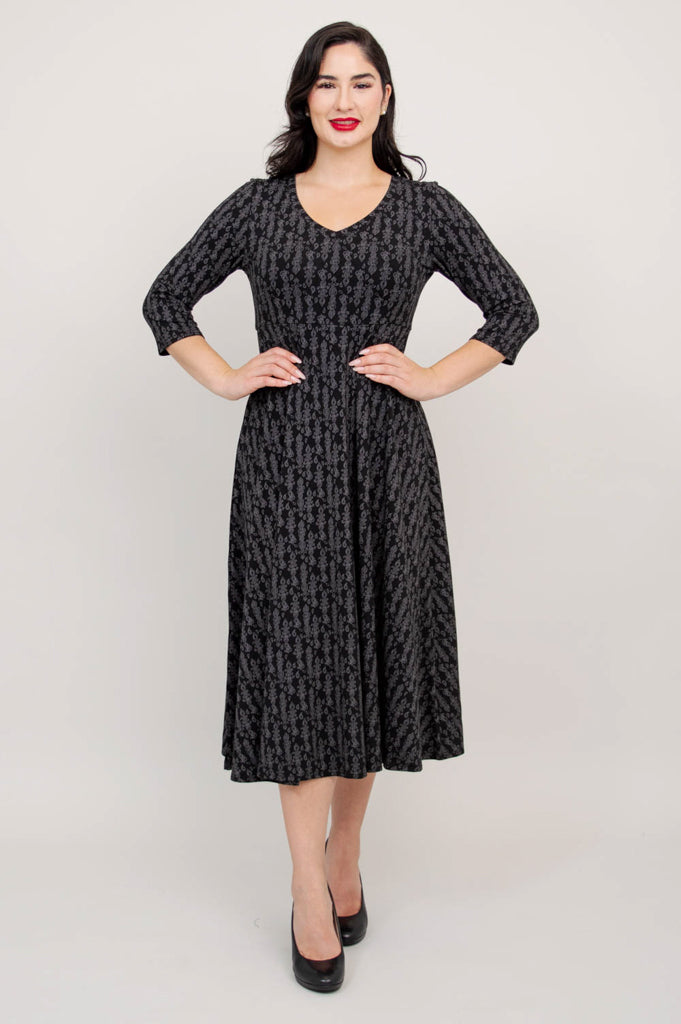 Soul Dress, Charcoal Paisley - Final Sale