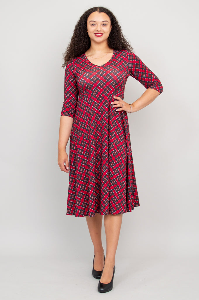 Soul Dress, Cherry Plaid, Bamboo