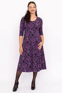 Soul Dress, Magenta Damask, Bamboo