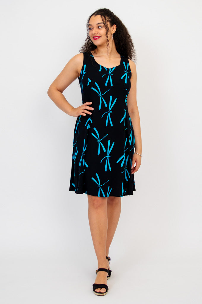 Sweet Sara Dress, Turquoise Dragonfly