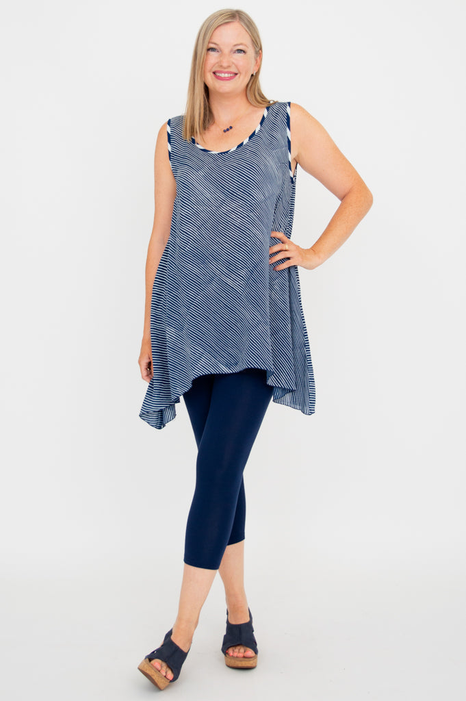 Swing Tank, Indigo Stripe