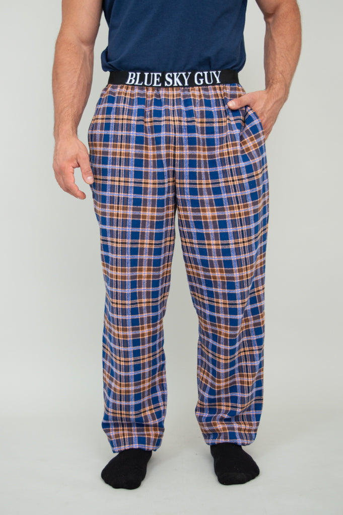 Tanner Pant, Blue Plaid, 100% Cotton