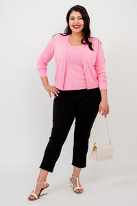 Tellie Cardigan, Pink, Cotton