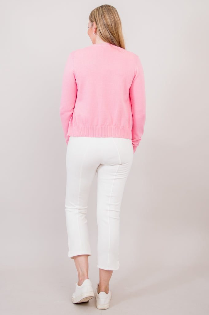 Tellie Cardigan, Pink, Cotton