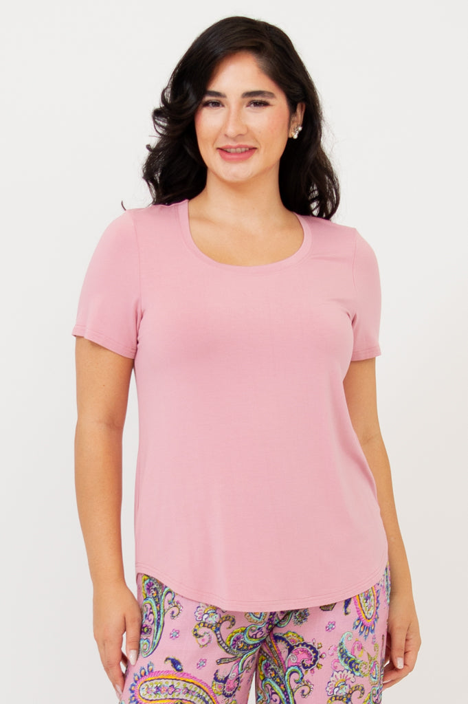 Tessa Tee, Dusty Rose, Bamboo