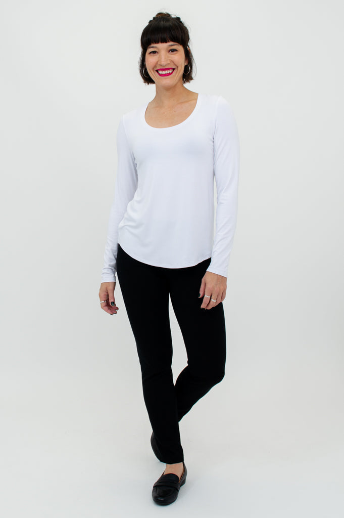 Tessa Long Sleeve, Snow White, Bamboo - Final Sale