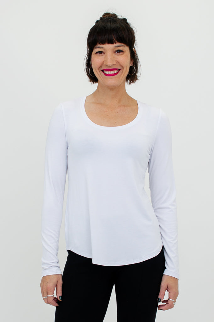 Tessa Long Sleeve, Snow White, Bamboo - Final Sale