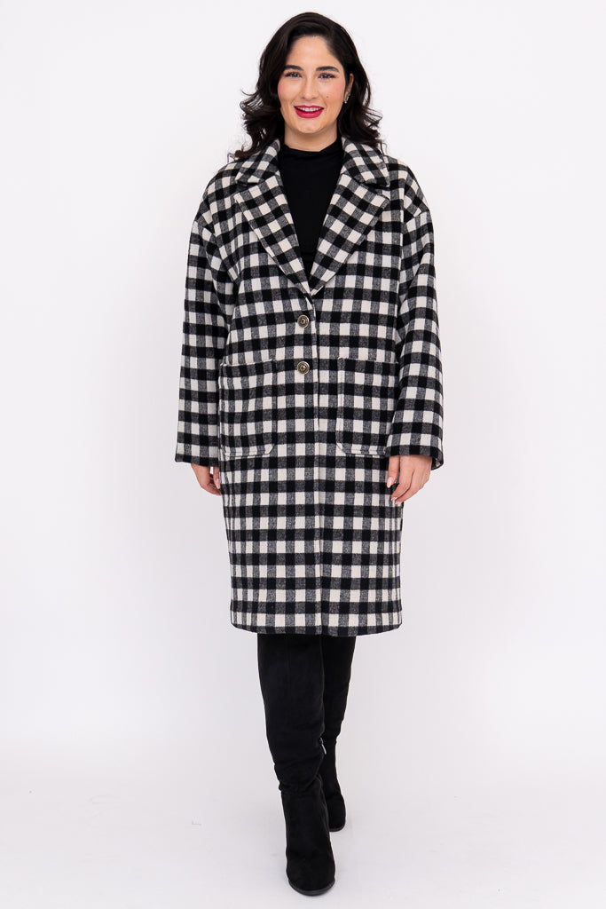 Vanessa Coat, BW Check, Boiled Wool