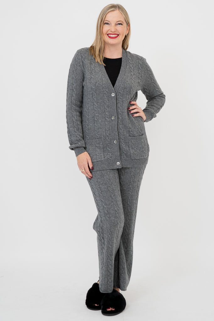 Ventura Cardigan, Grey, Wool Cashmere