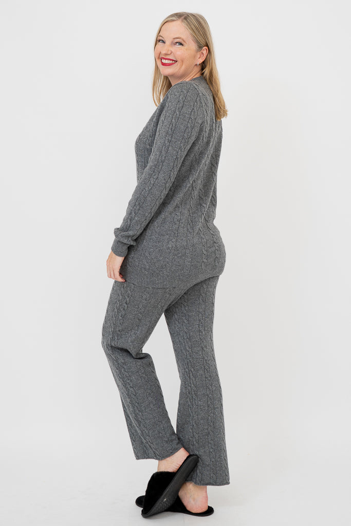 Ventura Cardigan, Grey, Wool Cashmere