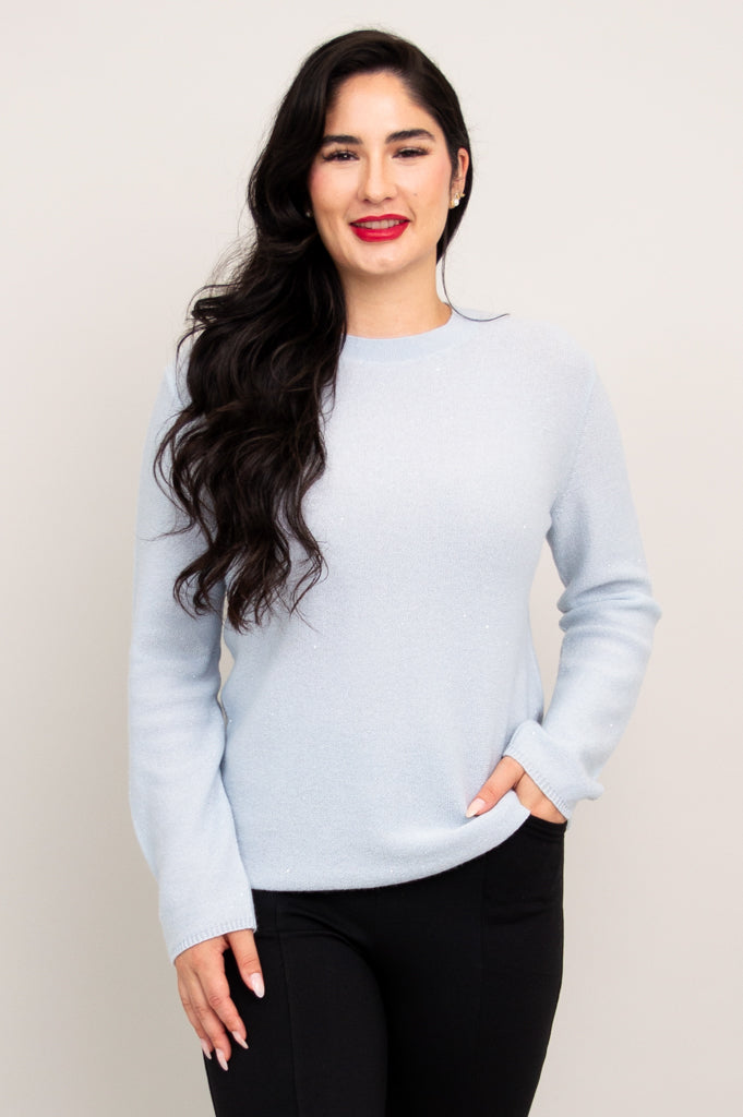 Whitaker Sweater, Blue Sparkle, Cashmere