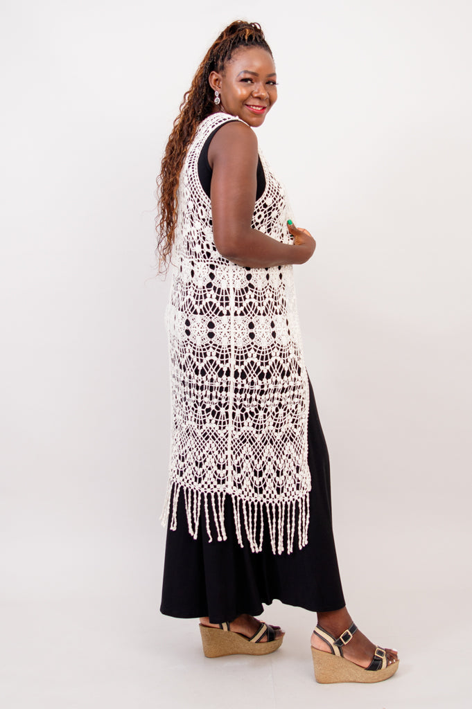 Cream Lace Vest - Final Sale  LTD USA WEBSITE BLUE SKY