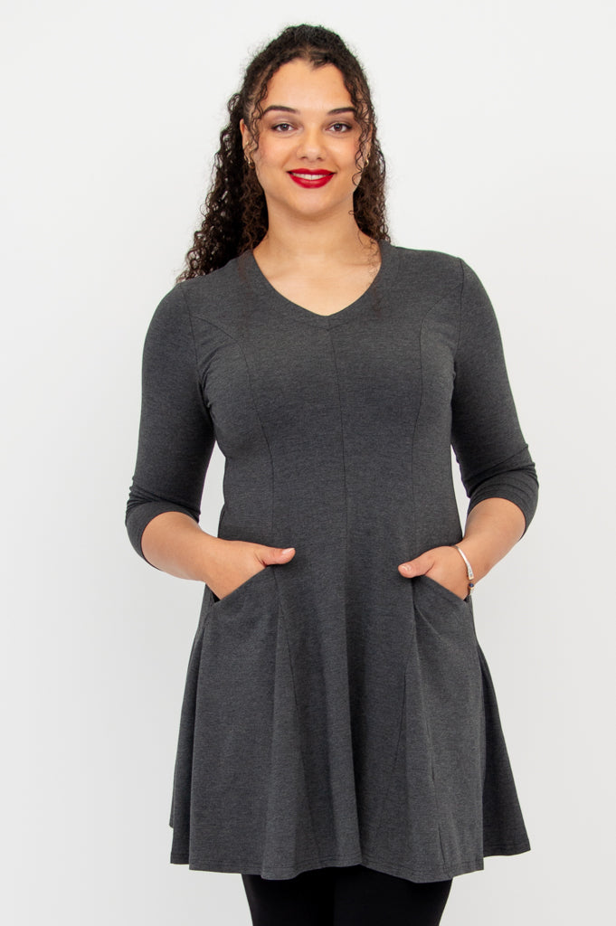 Wilma Tunic, Graphite, Bamboo - Final Sale