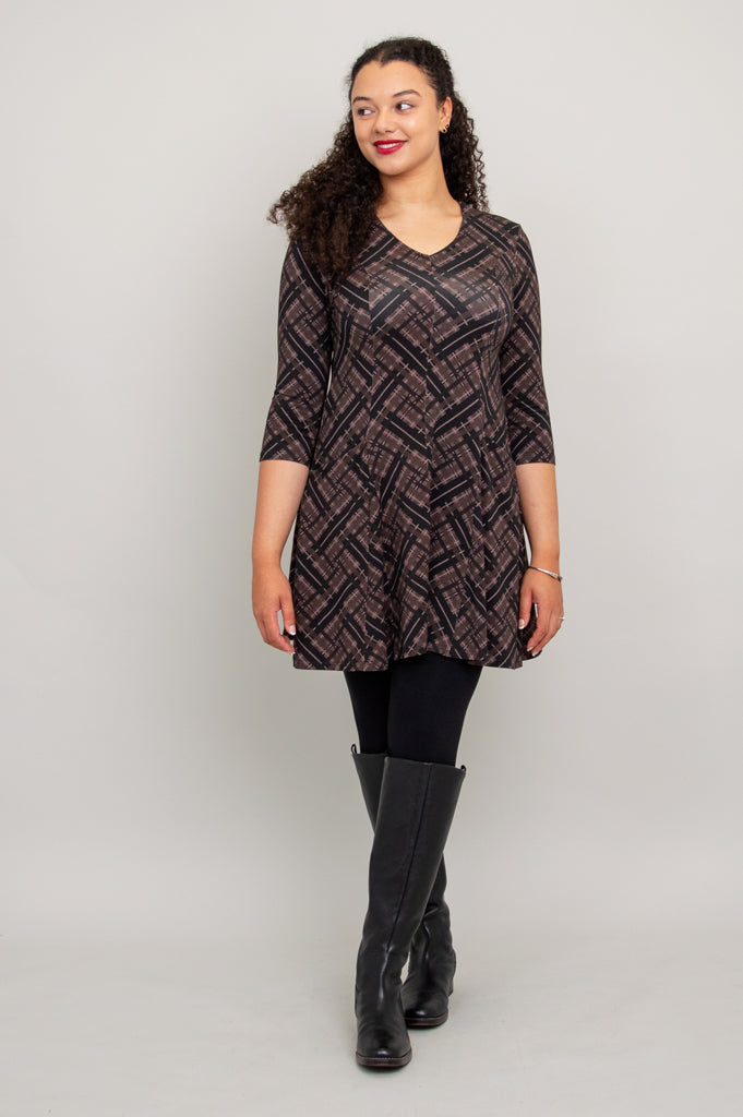 Wilma Tunic, Rich Plaid, Bamboo - Final Sale