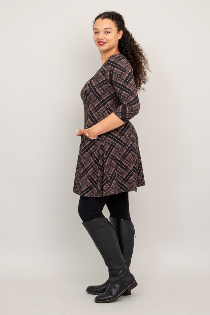 Wilma Tunic, Rich Plaid, Bamboo - Final Sale