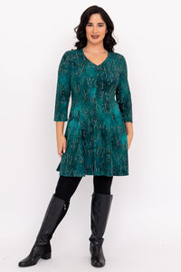 Wilma Tunic, Teal Rune, Bamboo