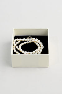 White Pearl Necklace with White Gift Box