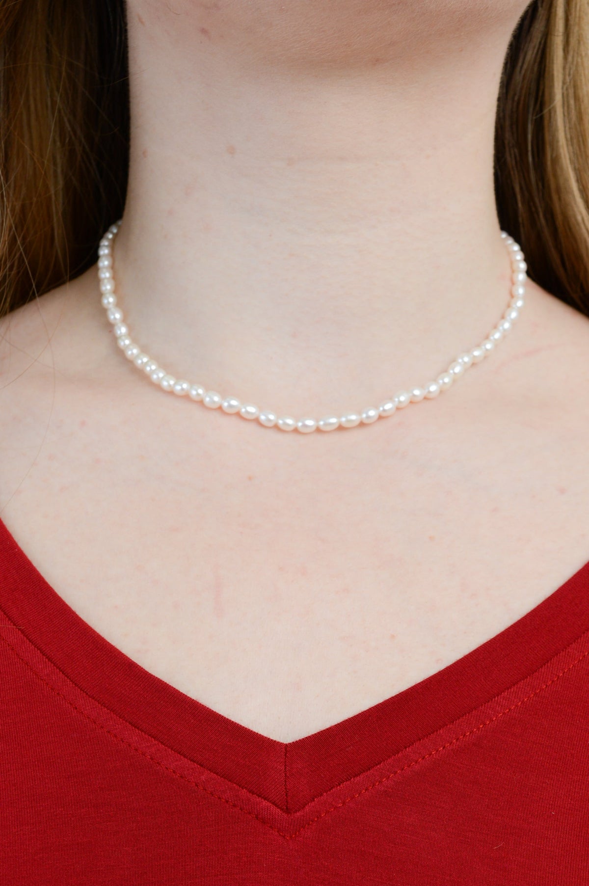White Pearl Necklace with White Gift Box