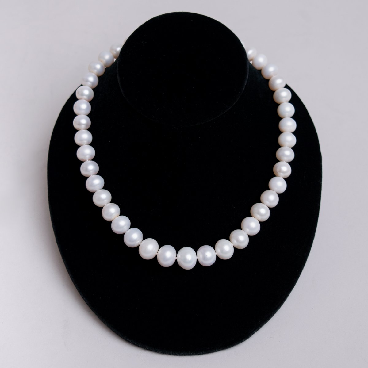 Large Round White Pearl Necklace