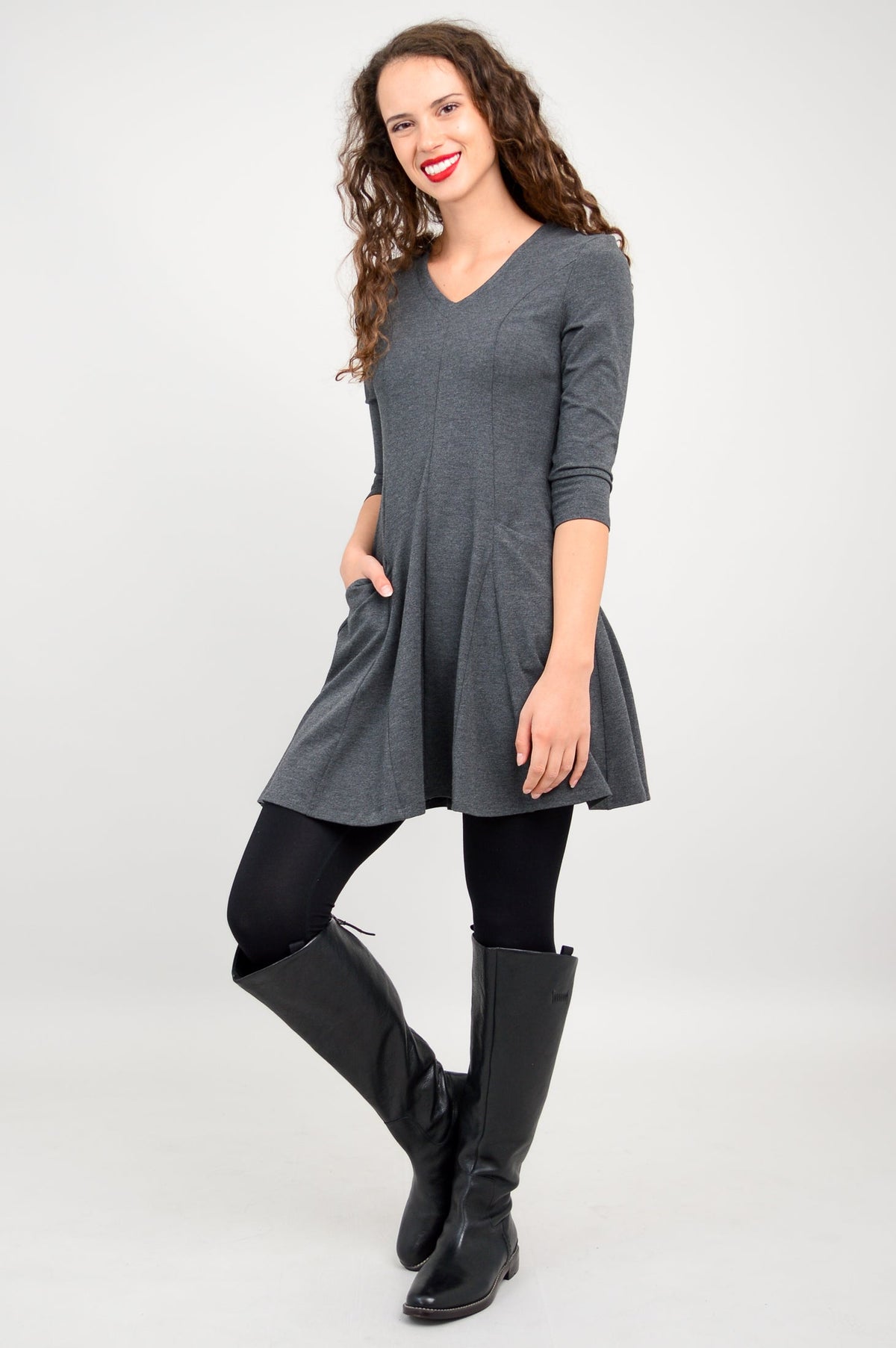 Wilma Tunic, Graphite, Bamboo - Final Sale