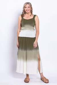 Comfy Skirt, Green Dip-Dye