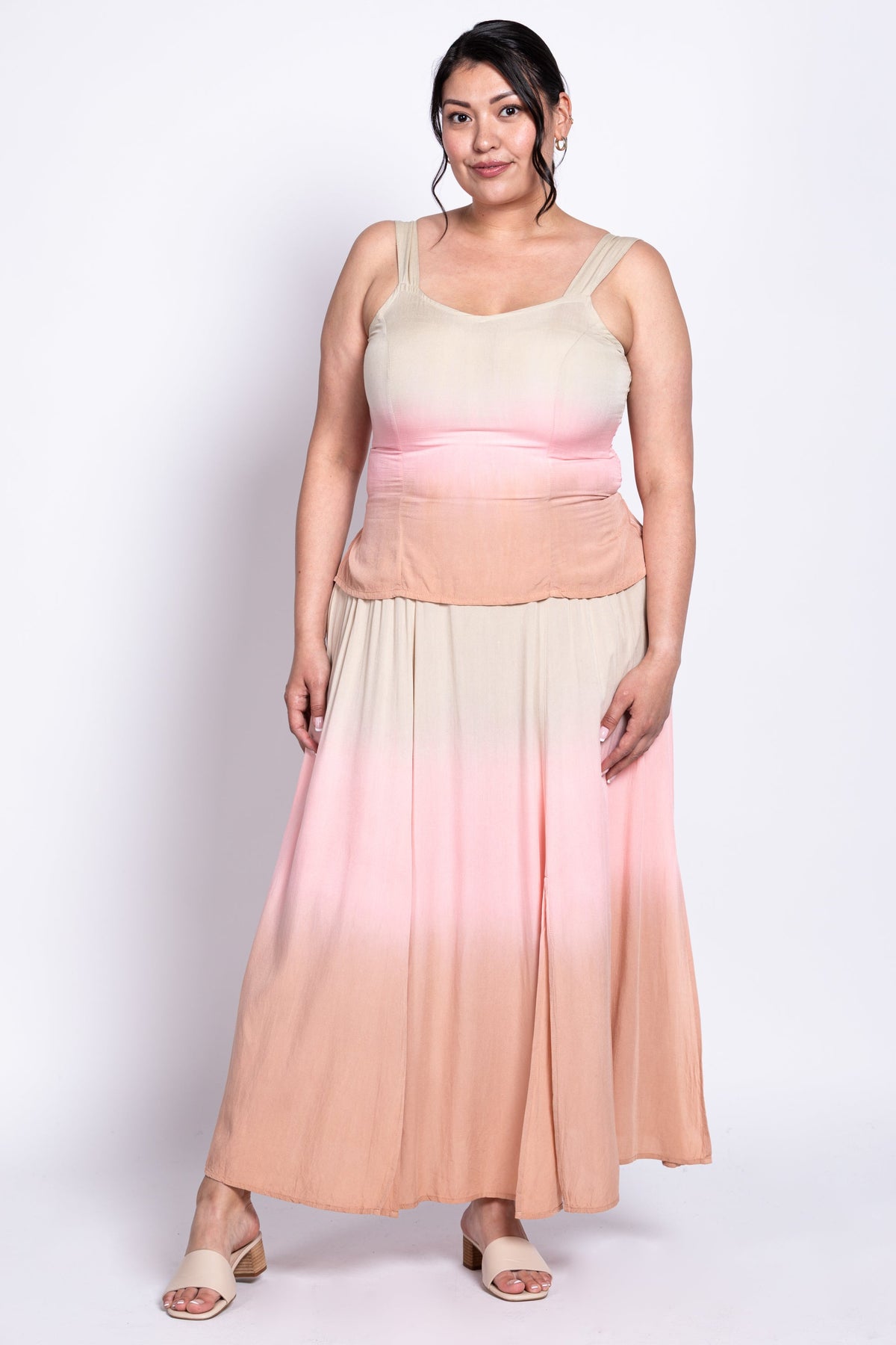 Winsome Tank, Tan Dip-Dye