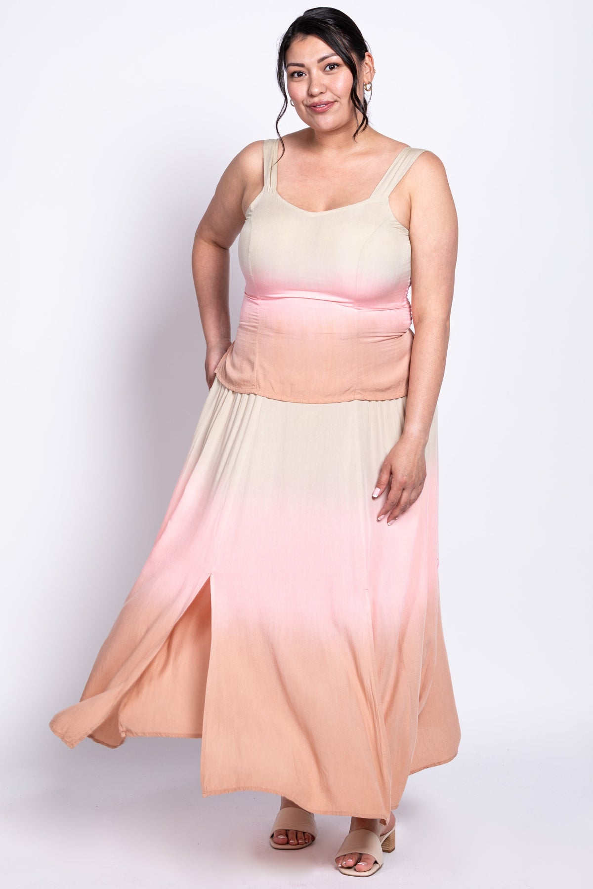 Winsome Tank, Tan Dip-Dye