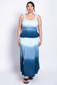 Comfy Skirt, Turquoise Dip-Dye