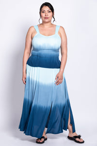 Comfy Skirt, Turquoise Dip-Dye