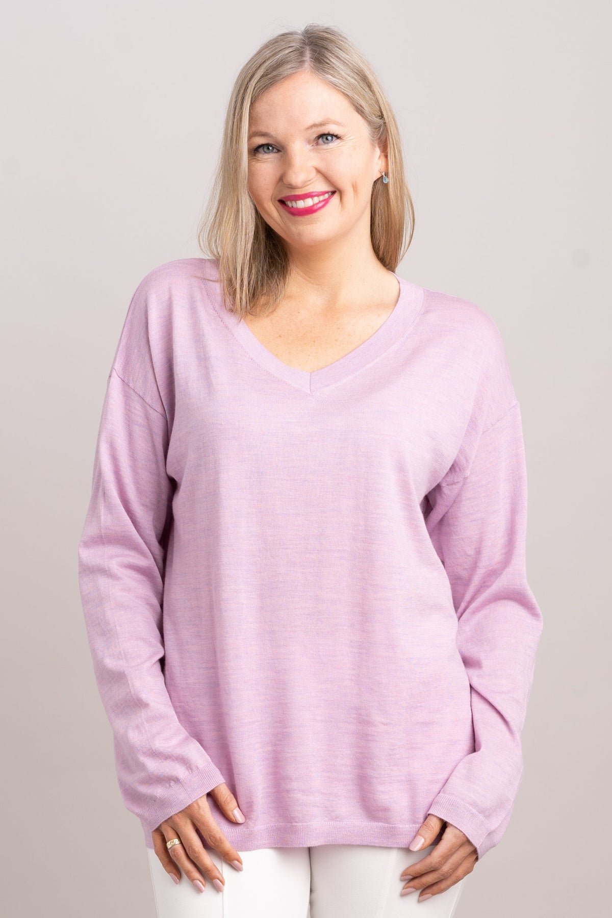 Wishes Sweater, Dusty Rose, 100% Merino Wool