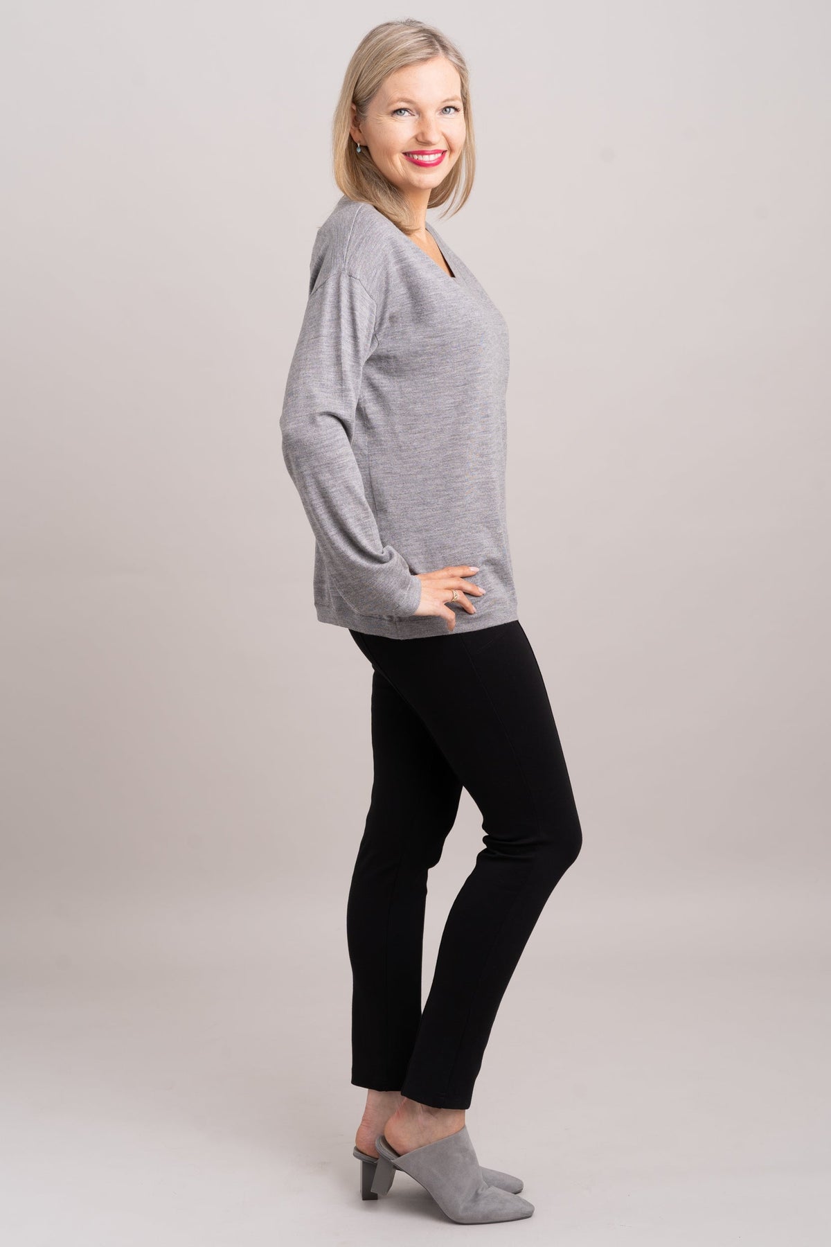 Wishes Sweater, Greyish Shadow, 100% Merino Wool