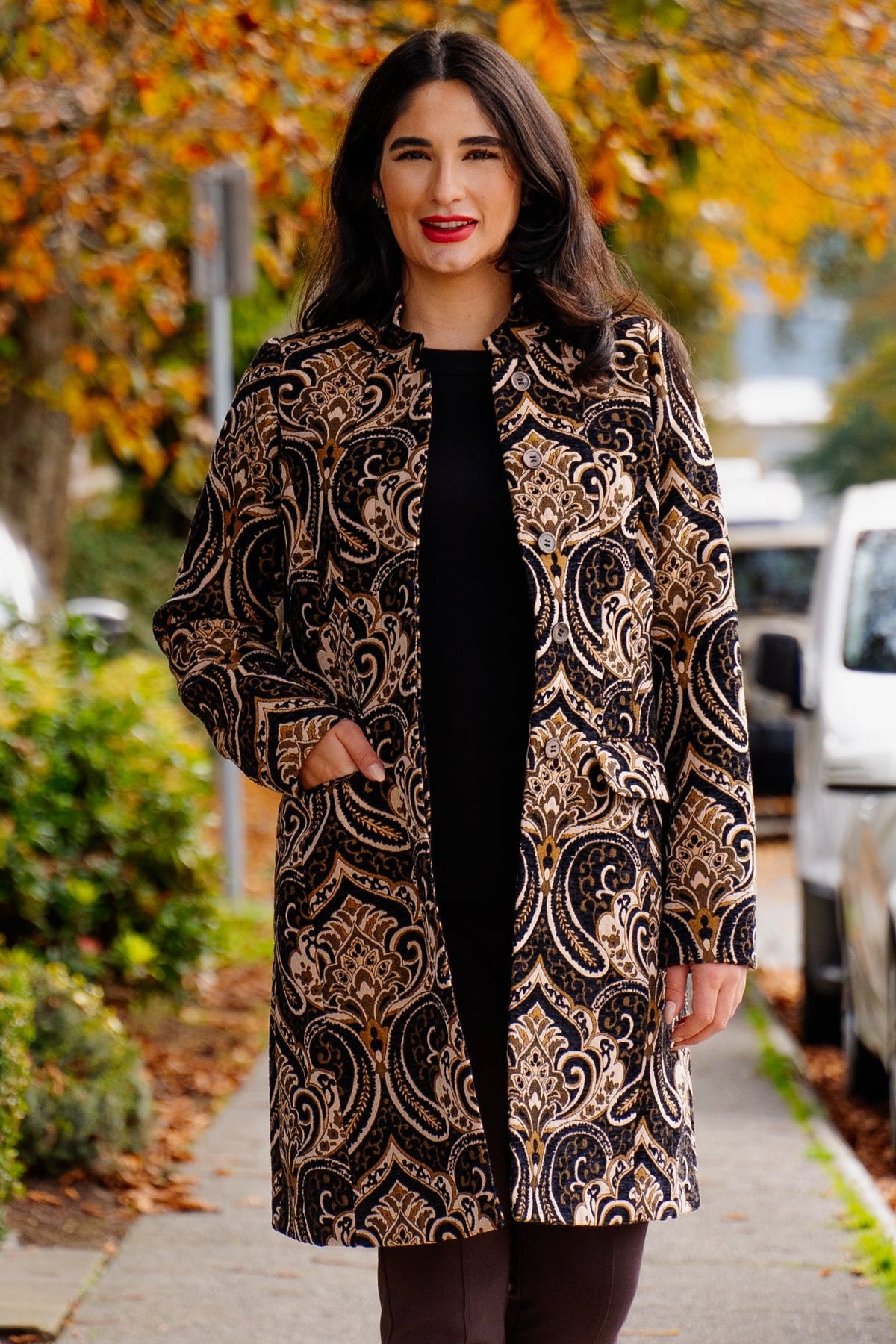 Julia Coat, Jaquard, Viscose