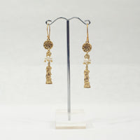 Gold Mini Buddha Pearls Earrings - Blue Sky Clothing Co