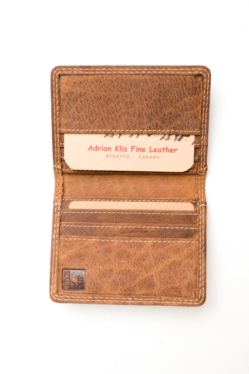 Adrian Klis 266 Card Holder, Tan, Buffalo Leather