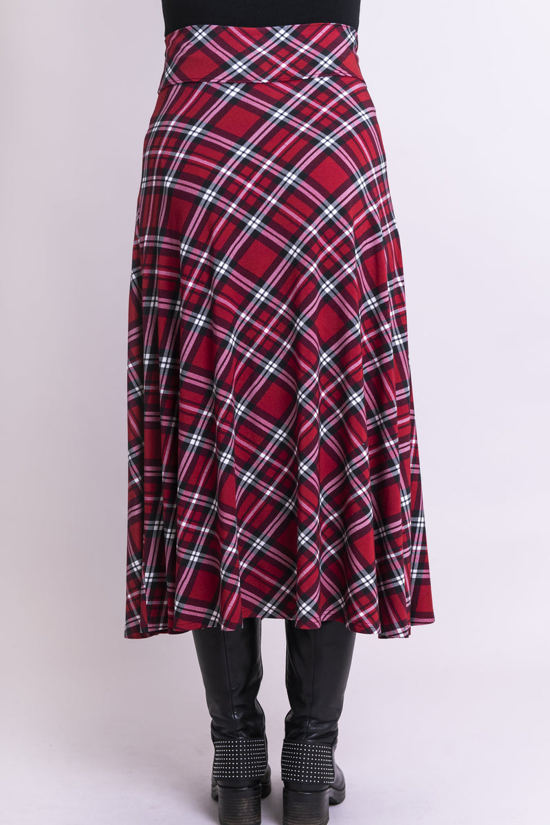 Gillian Skirt, Red Stuart, Bamboo - Blue Sky Clothing Co