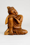 Hand Carved Wooden Relaxing Buddha (20 cm)