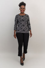 Margorie Top, Retro Floral, Bamboo- Final Sale