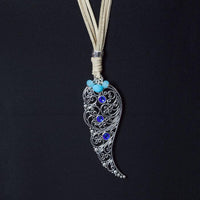 Necklace  Natural/Blue Wing - Blue Sky Clothing Co