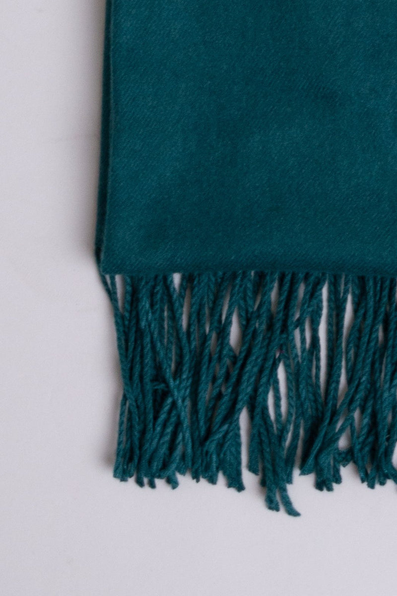 Women's teal blue cozy warm stylish scarf.