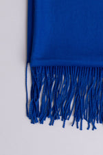 Women's cobalt blue cozy warm stylish scarf.