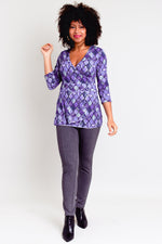 Suzanne Top, Violet Windowpane, Bamboo- Final Sale