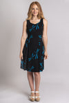 Sweet Sara Dress, Black/Turq Dragonfly - Blue Sky Clothing Co